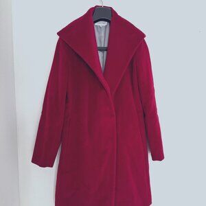 Calvin Klein Women's Classic Cashmere Wool Blend Red Coat